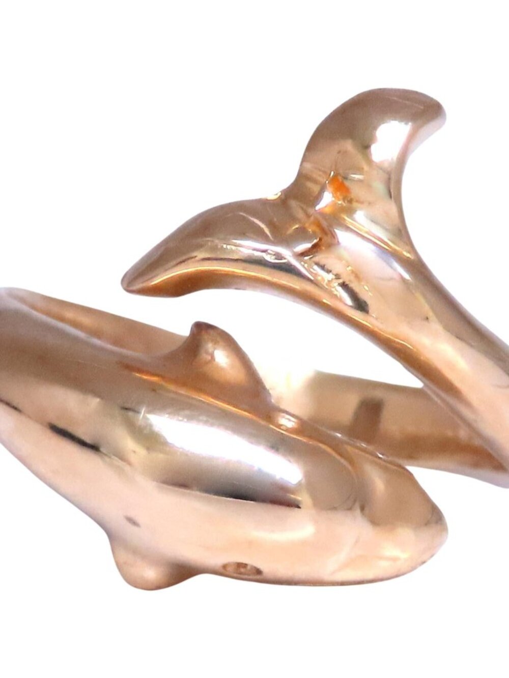 Dolphin Crossover Wrap Ring 14kt Gold 12546*